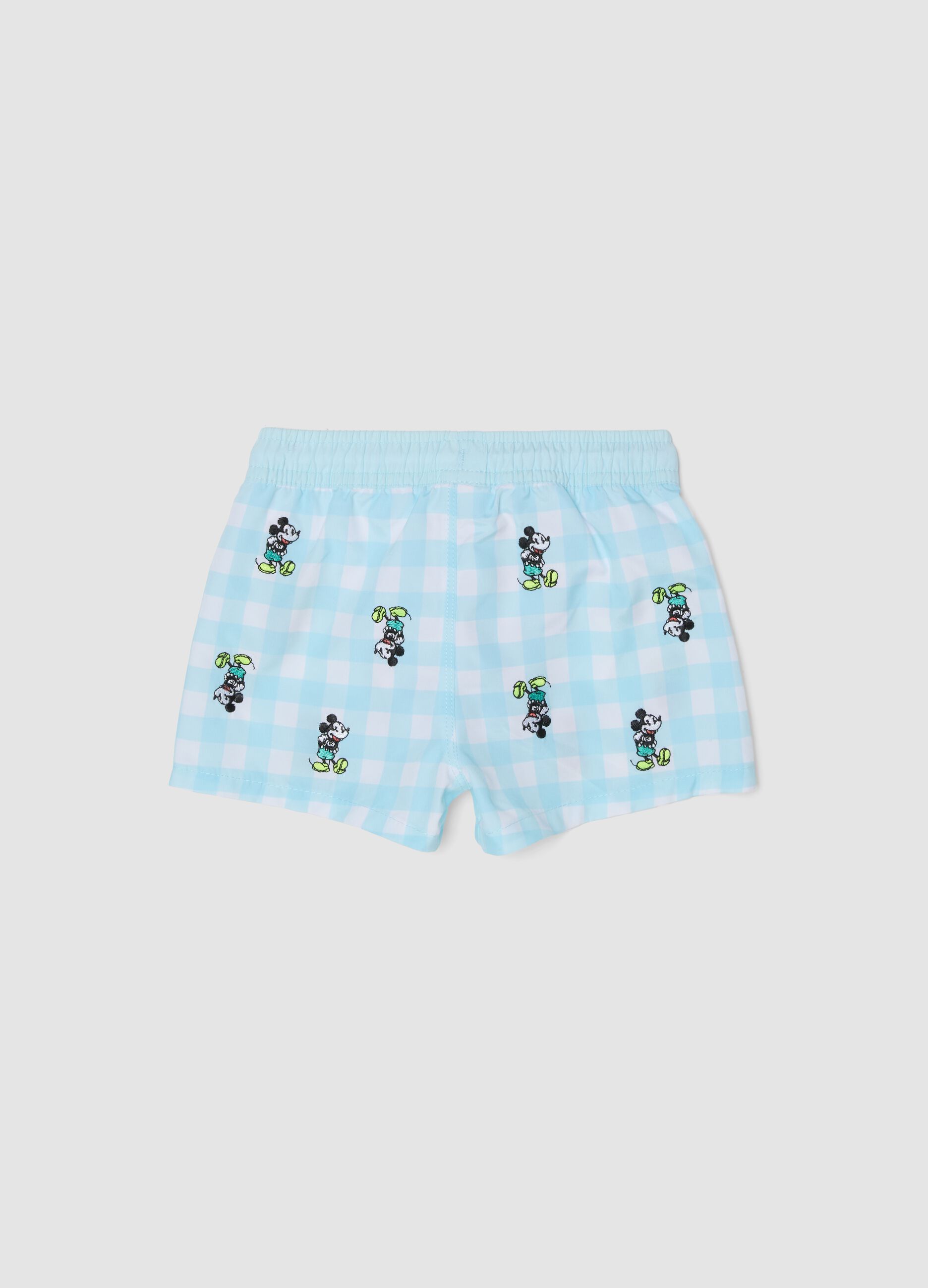 Blue printed swim shorts for boys