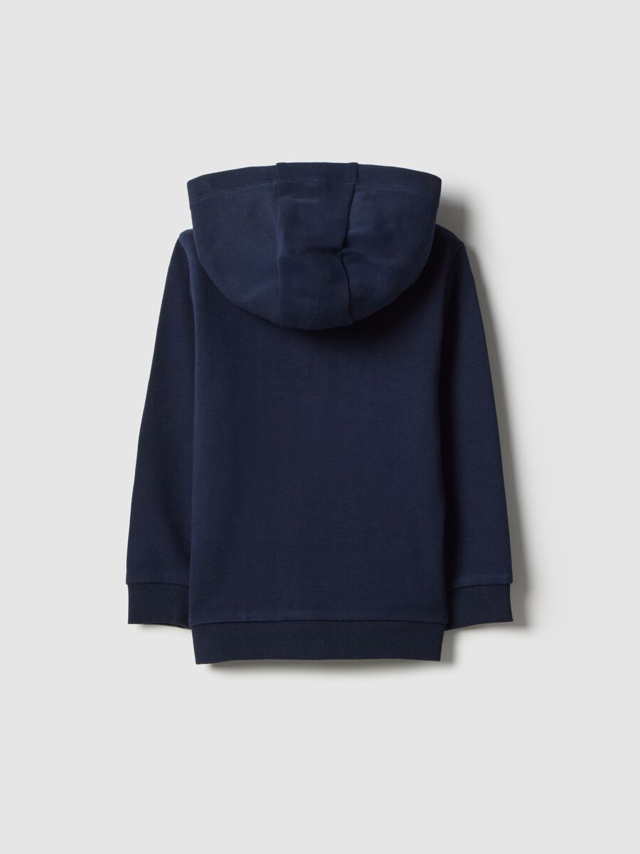 Girls' blue hoodie in pure cotton regular fit_1