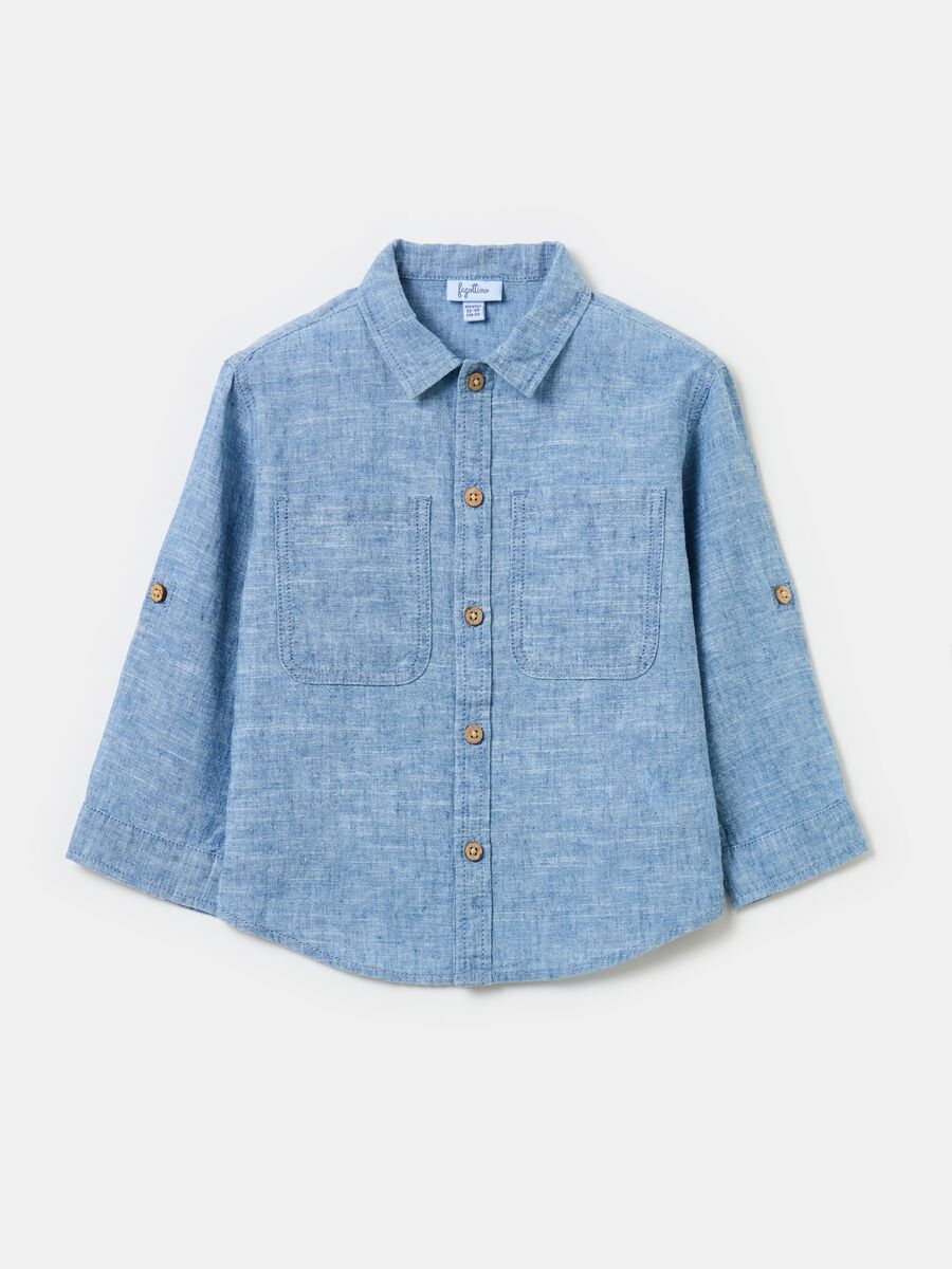 Cotton and linen shirt_0