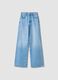 Light Blue Wide-Leg Jeans in Pure Cotton_5