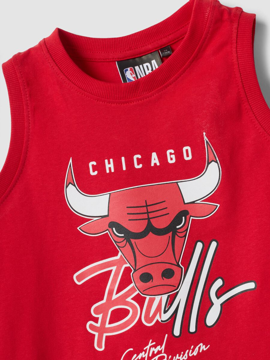 Canotta rossa in puro cotone con stampa frontale Over fit_2