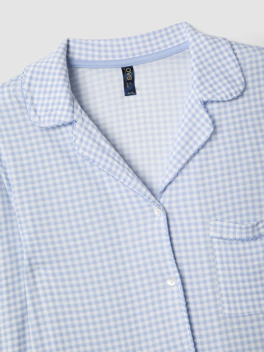 Pure Viscose Multicolour Check Pyjama Regular Fit with V-Neck_5