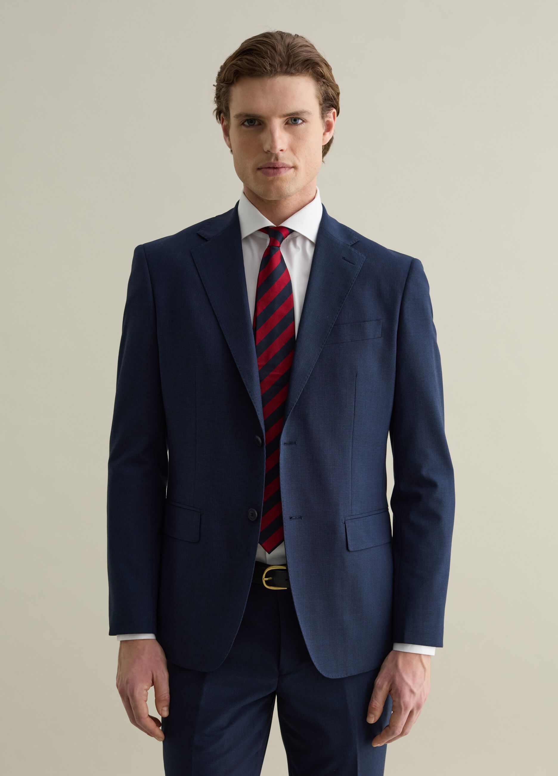 Blazer monopetto slim fit con micro trama