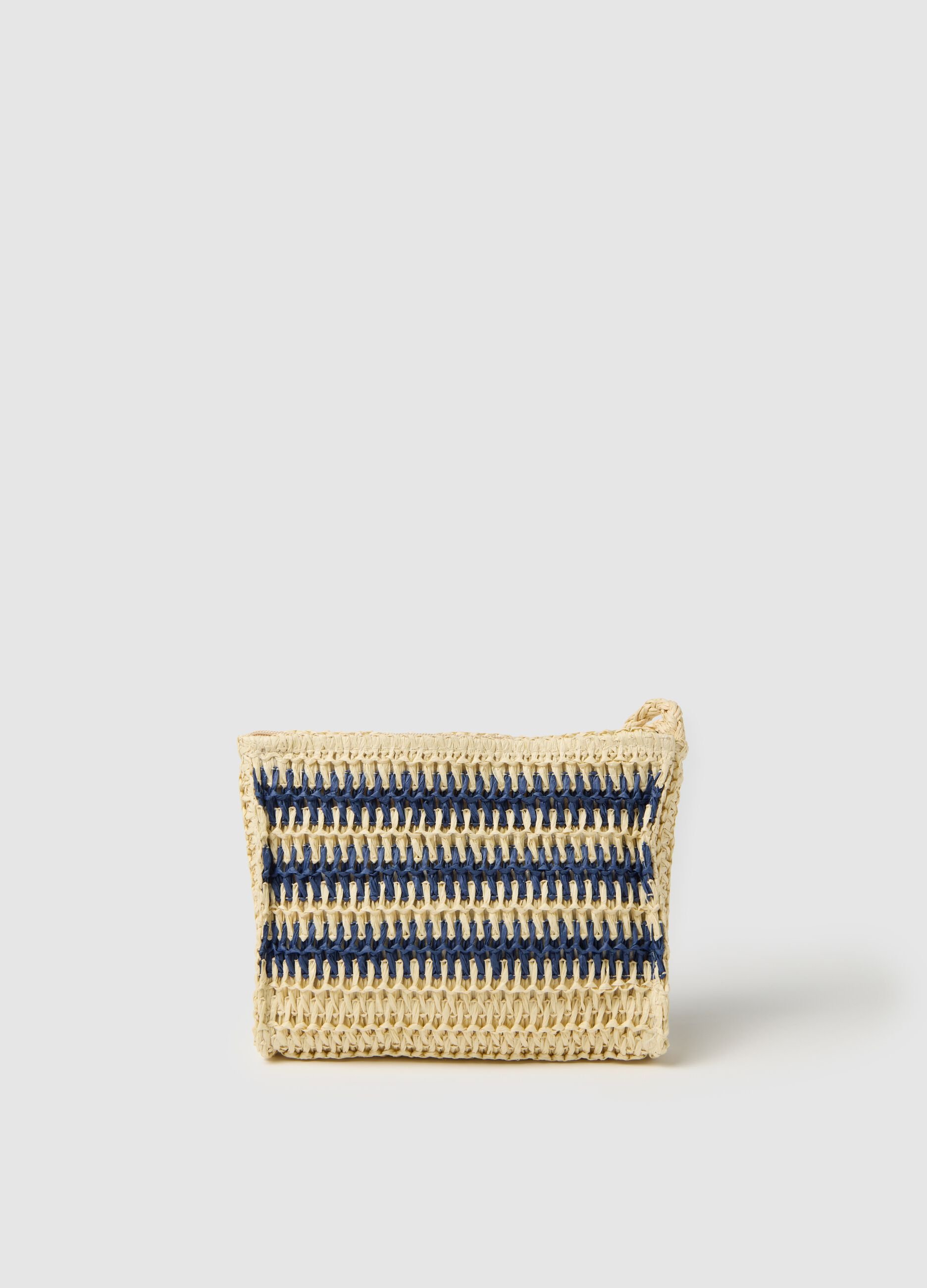 Borsa da donna in carta tessile intrecciata multicolor