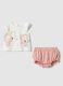Pink organic cotton set with top and bloomers_0