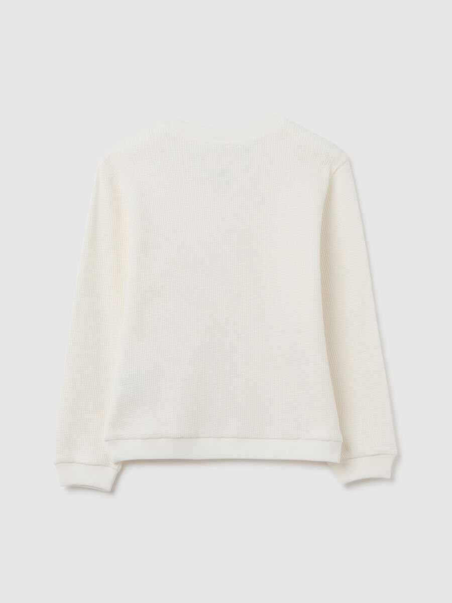 T-shirt da bambino in puro cotone bianca regular fit_4