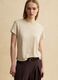Beige short-sleeve pure linen T-shirt, regular fit_0