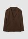 Brown cotton blend regular fit blazer_4