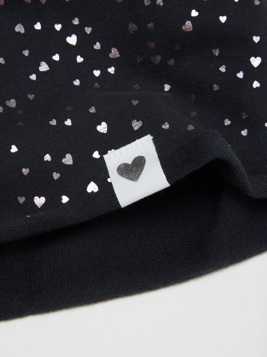 Cappello da ragazza in cotone nero elasticizzato_1