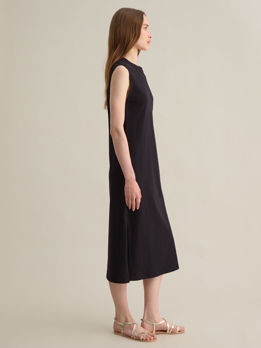 Black Cotton Long Dress_1