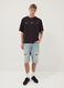 T-shirt nera in puro cotone con stampa frontale_1