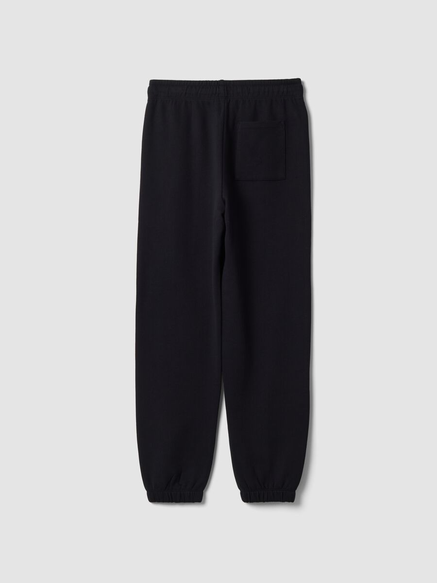 Pantaloni jogger blu in puro cotone organico_2