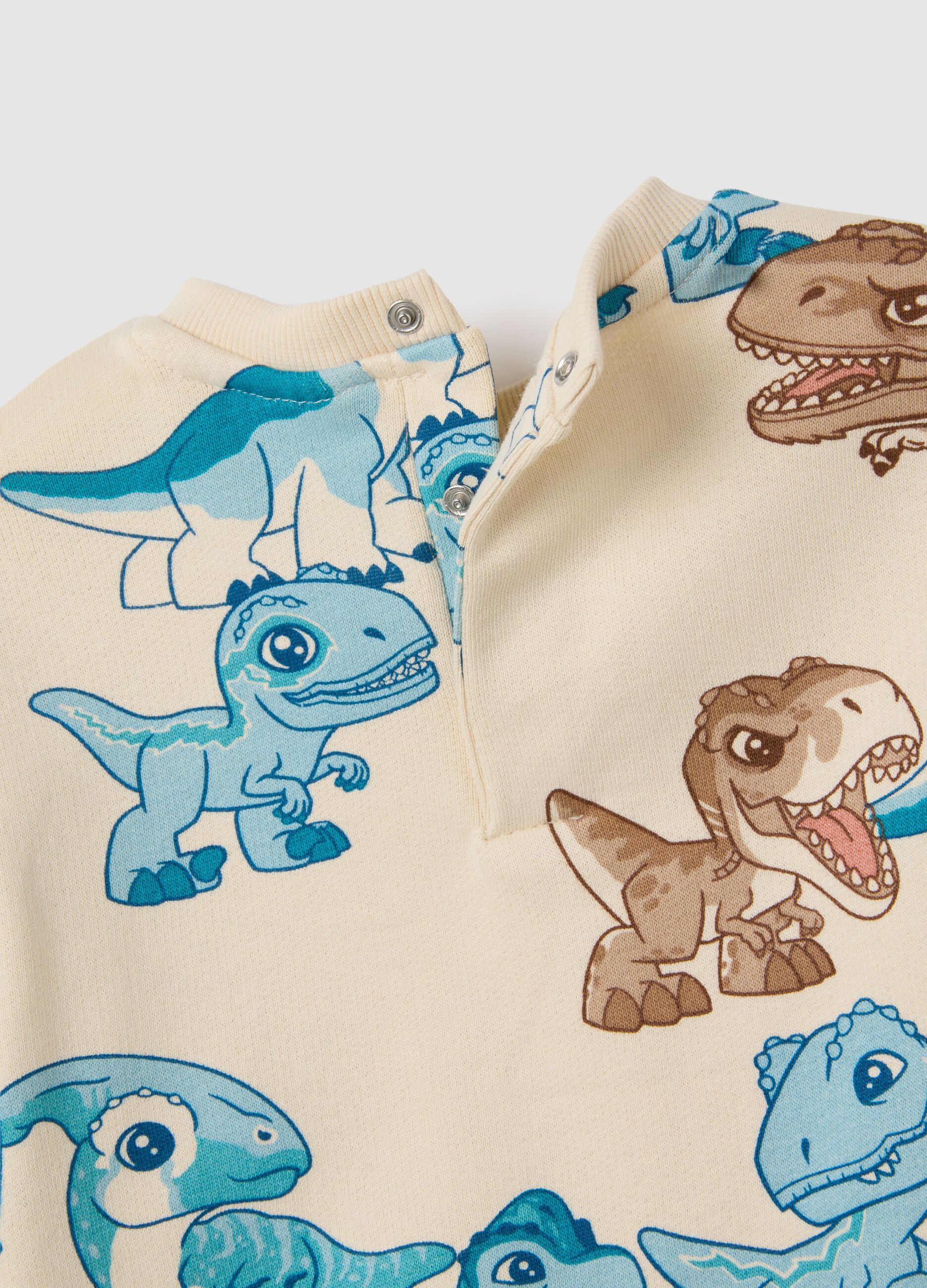 Jogging set in puro cotone con stampa dinosauri