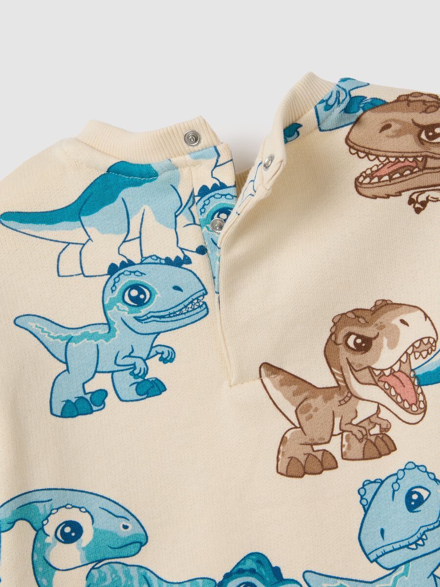 Jogging set in puro cotone con stampa dinosauri_3
