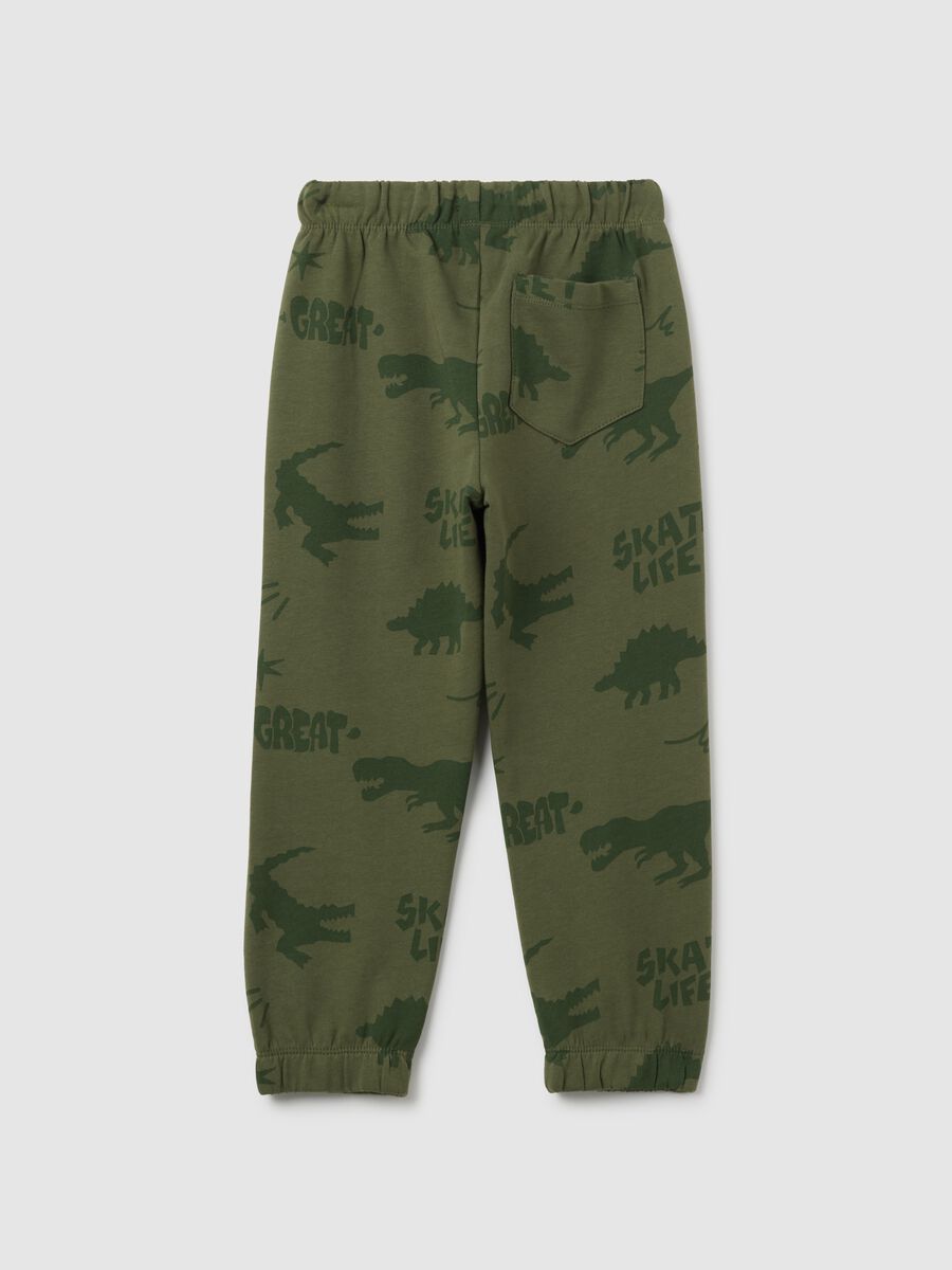 Green pure cotton regular fit children's trousers_1