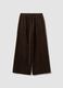 Brown wide-leg ribbed stretch viscose-blend trousers, regular fit_2