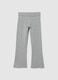 Girls' grey cotton blend flare trousers_0