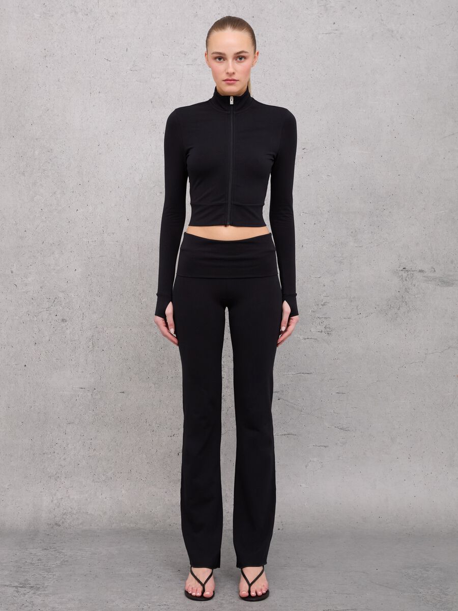 Crop Jersey Full-zip Black_2