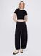 Black cargo trousers in cotton and Lyocell_0