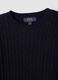 Navy cable-knit crew-neck jumper, regular fit_5