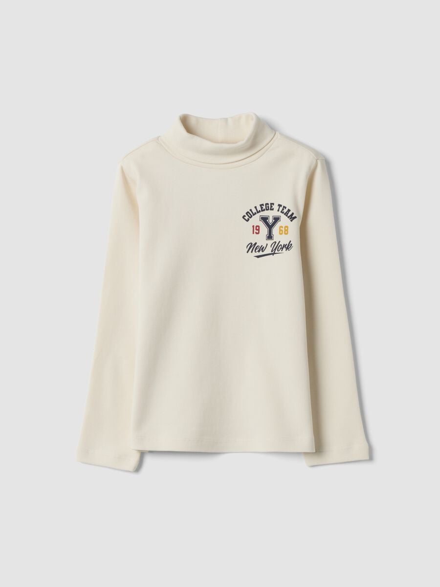 Grey organic cotton roll-neck T-shirt_0