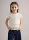 T-shirt in tessuto elasticizzato bianco da bambina regular fit_0