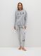 Grey cotton pyjama with prints_0