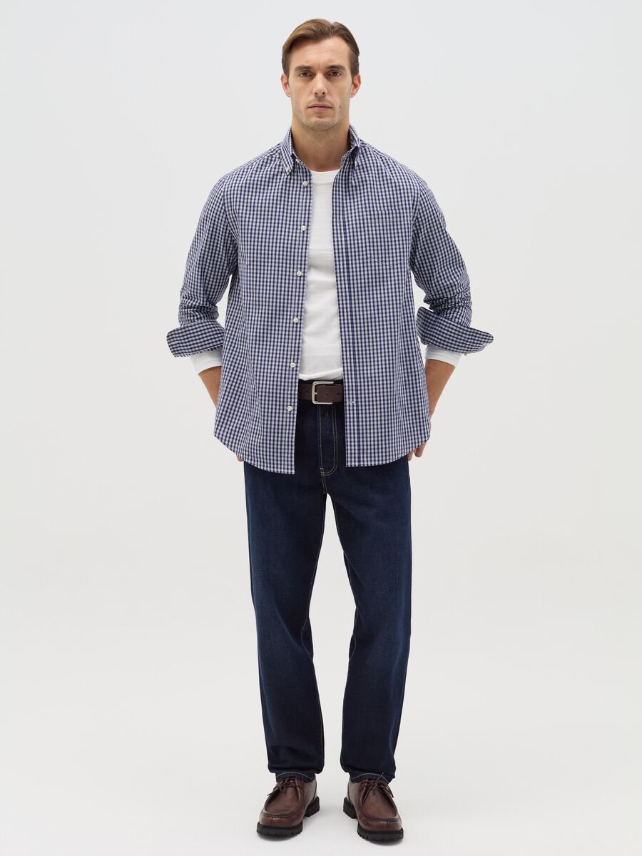 Regular blue tapered-fit jeans_0
