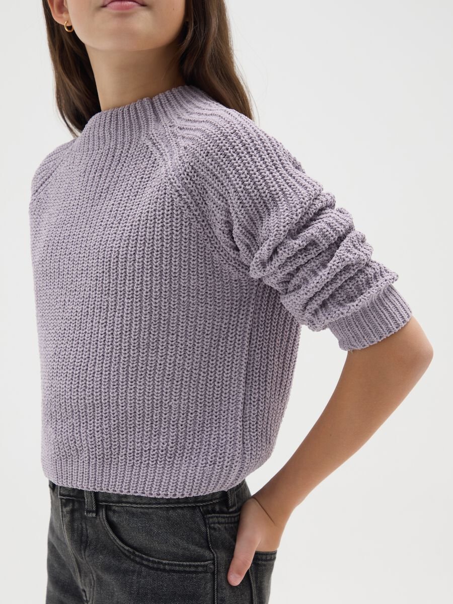 Girls' purple regular fit jumper_2