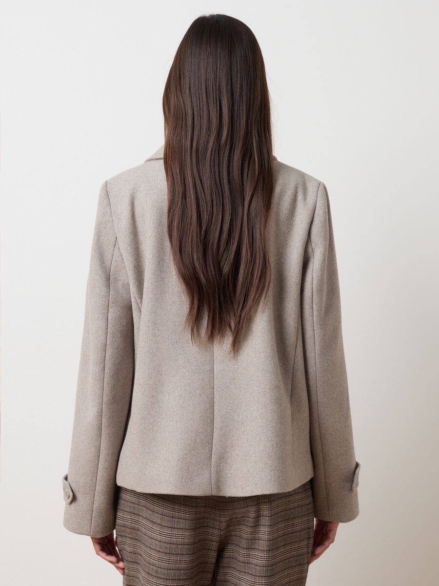 Beige wool-blend regular fit coat with hood_2