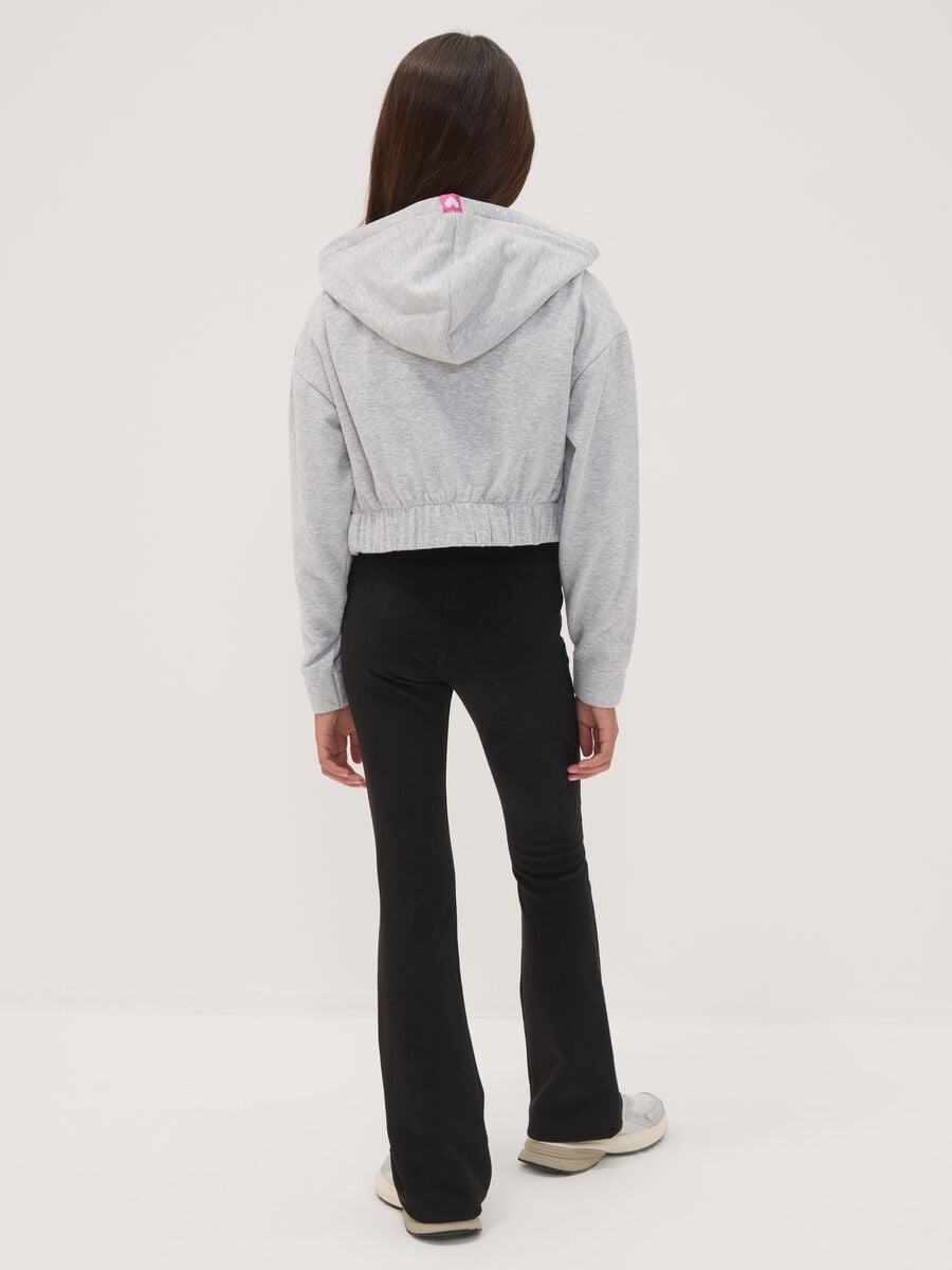 Leggings neri flare in tessuto elasticizzato_1