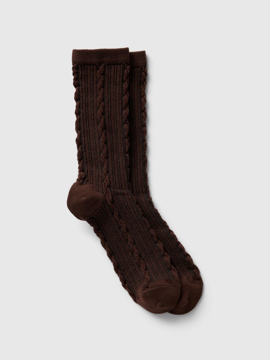 Long cable-knit socks_0