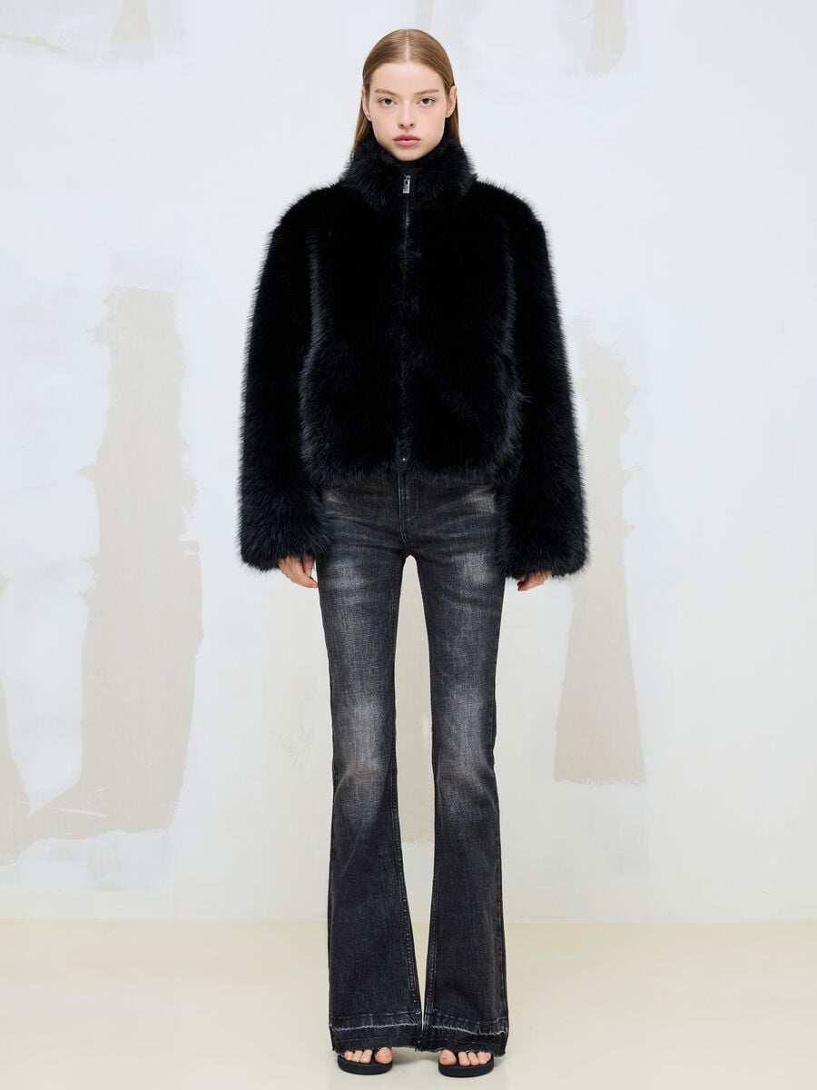 Faux Fur Jacket Black_6