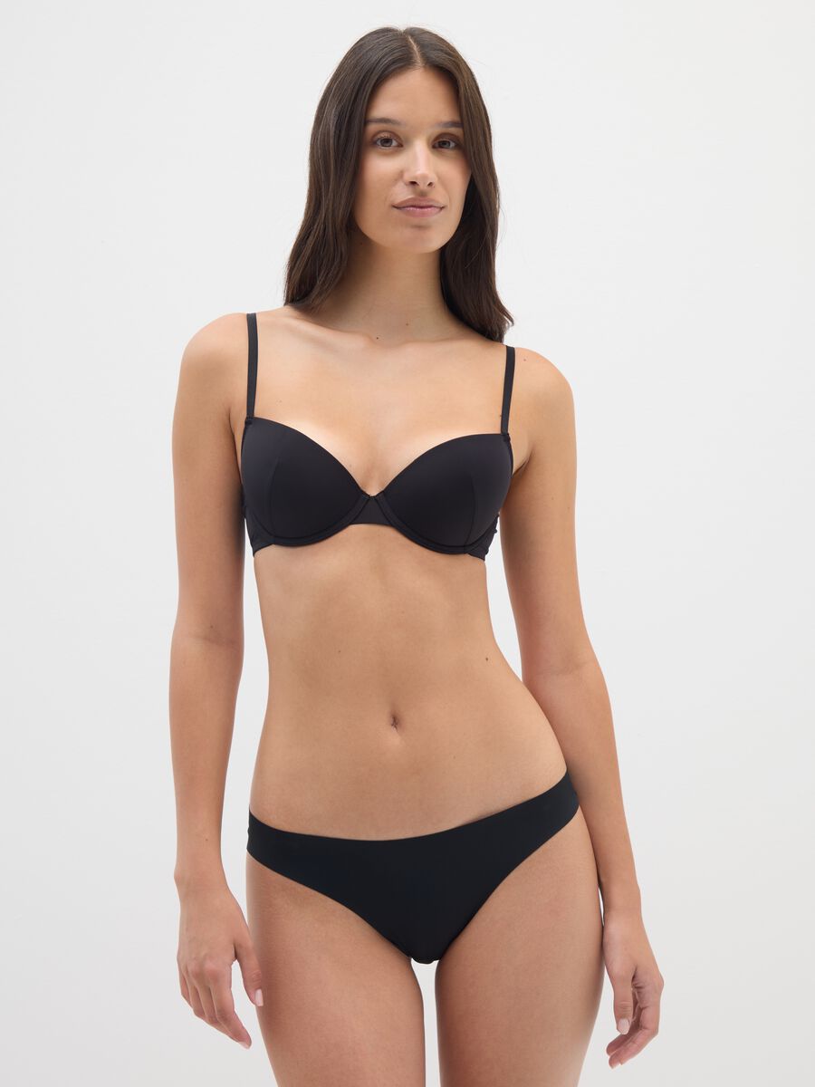 Slip in tessuto elasticizzato nero_0