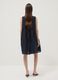 Blue sleeveless pure linen dress, regular fit_3
