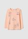 Orange long-sleeved girl's t-shirt in pure cotton regular fit_0