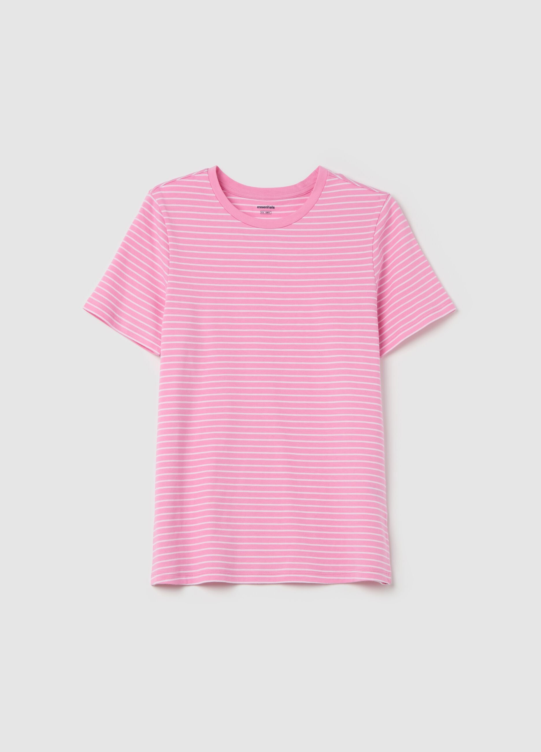Essential cotton T-shirt with thin stripes