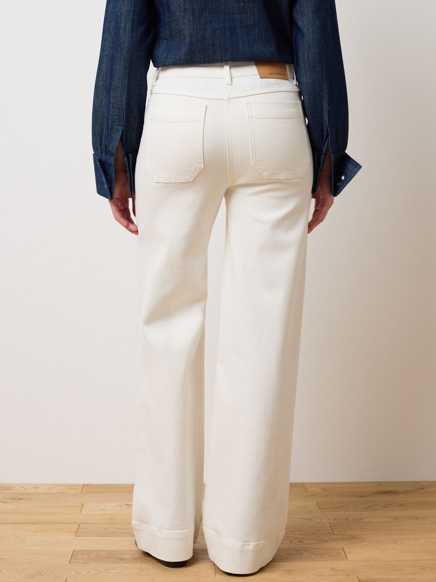 Wide Leg Beige Denim Trousers_2