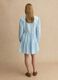 Deep V Blue Cotton Dress Regular Fit_3