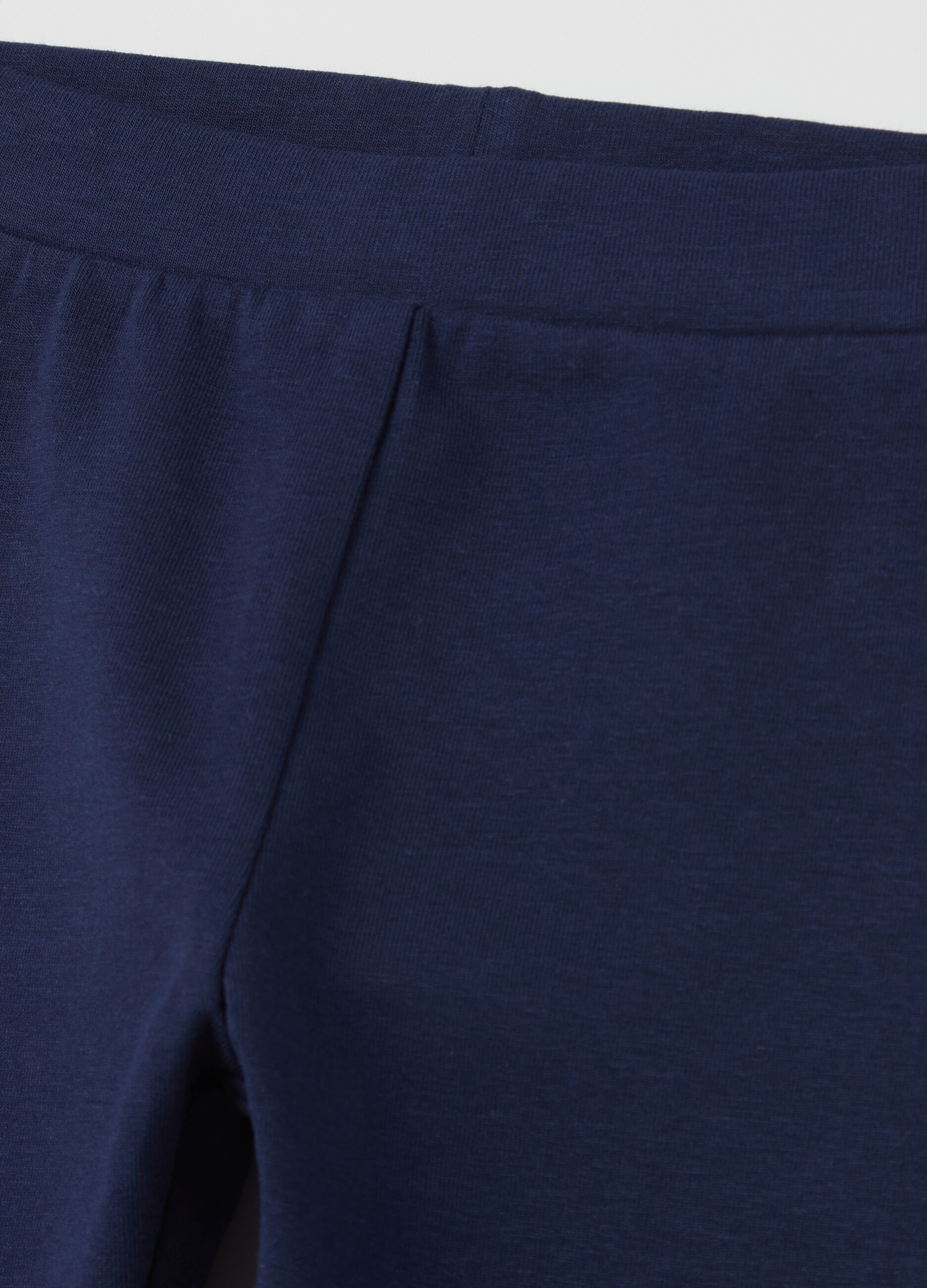 Leggings in cotone stretch con strass 
