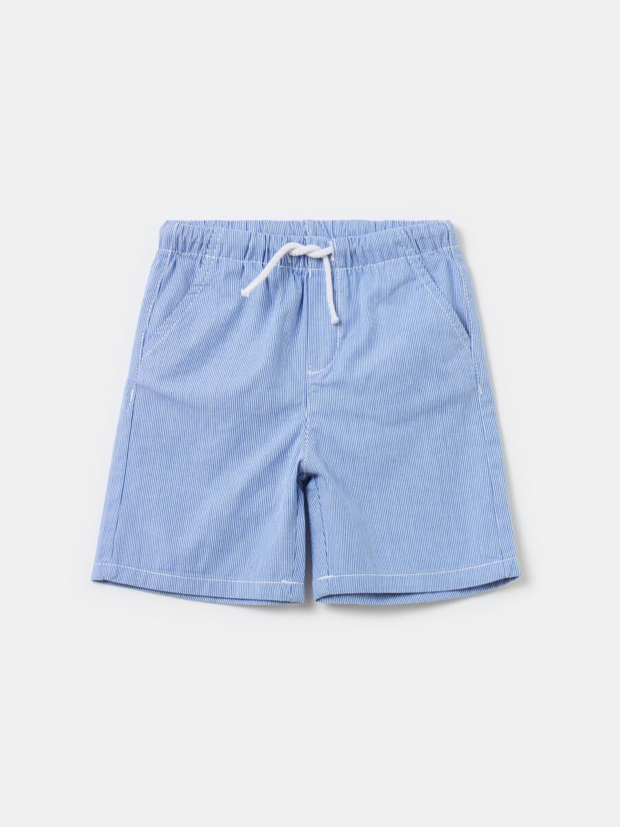 Dobby Bermuda shorts with drawstring_0