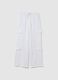 White Linen Wide-Leg Cargo Trousers_4