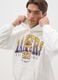 White cotton-blend hoodie with Lakers logo_3