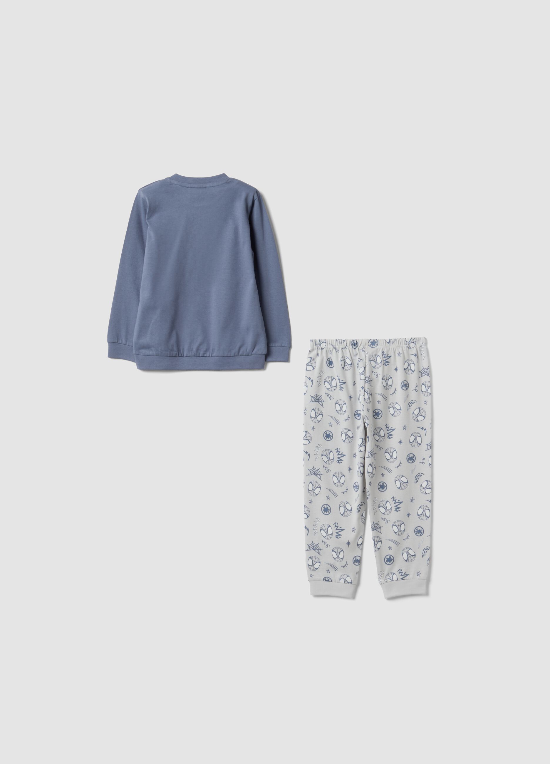 Grey organic cotton Spidey print pyjamas for baby