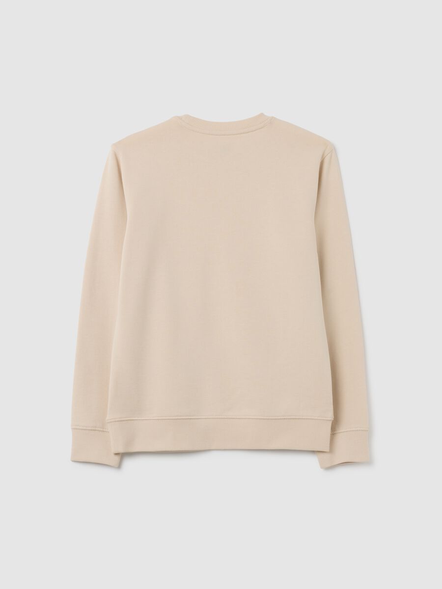 Felpa da ragazzo in puro cotone beige regular fit_4