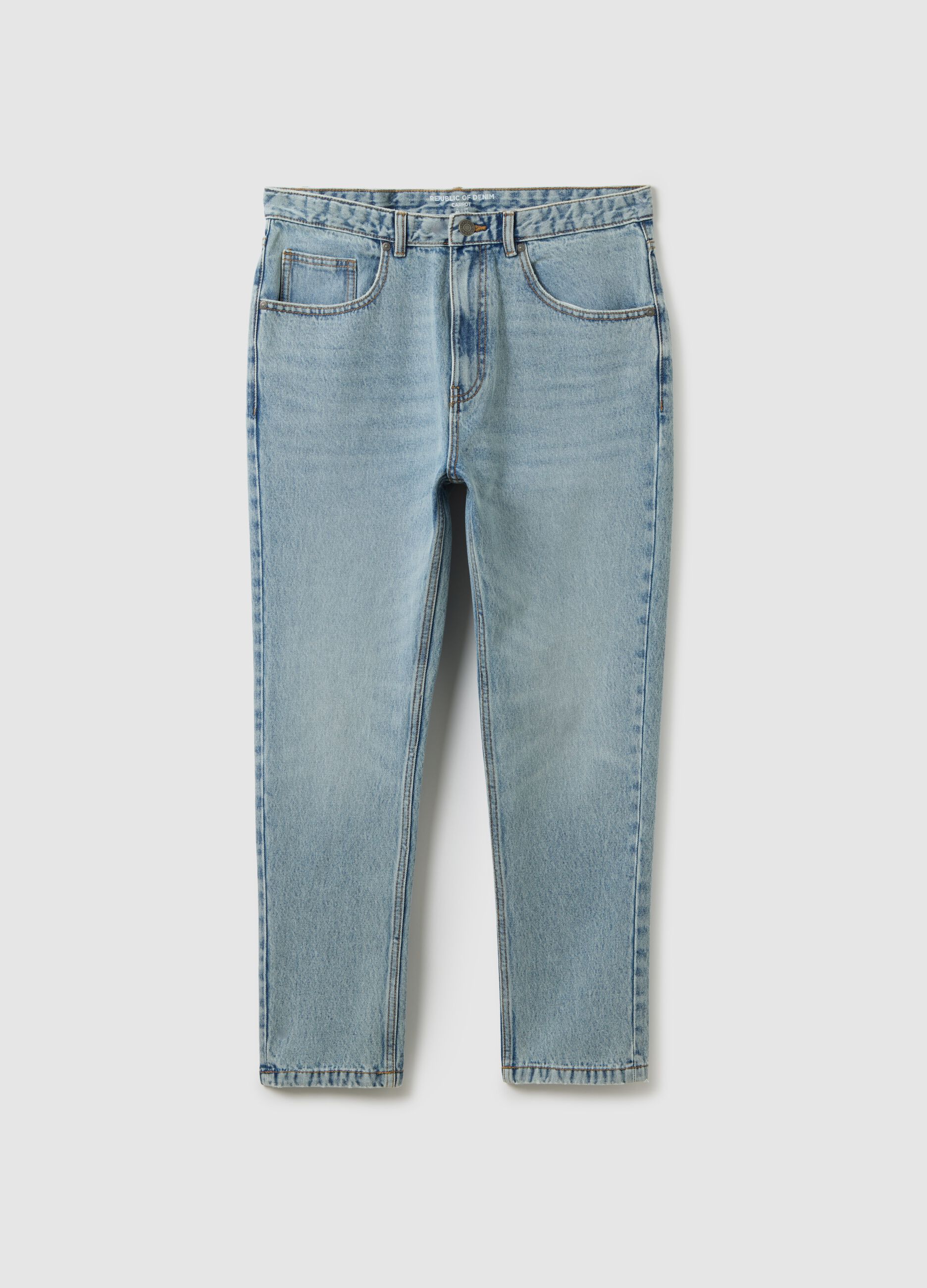 Pure Cotton Denim Carrot Fit Jeans