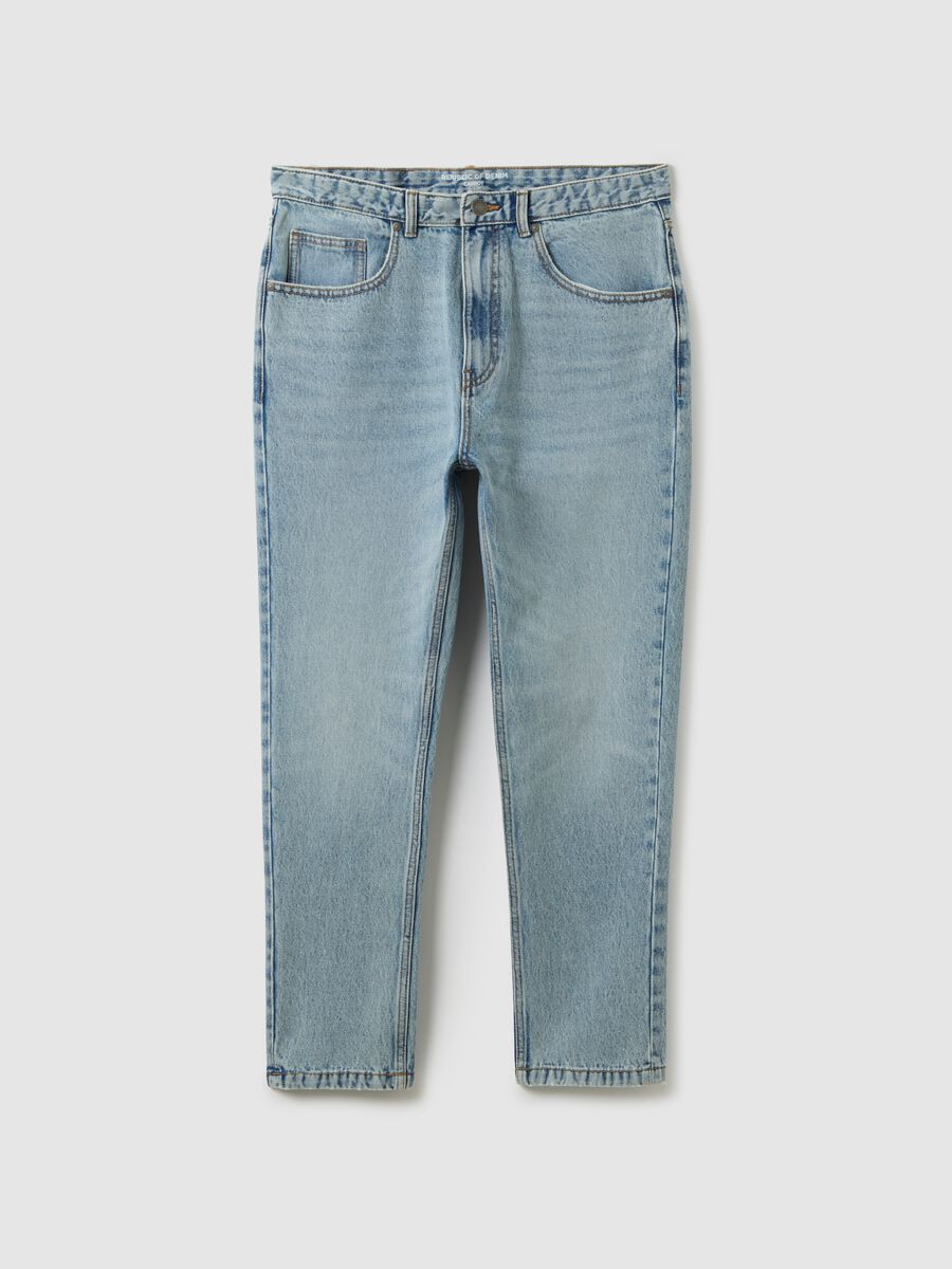 Pure Cotton Denim Carrot Fit Jeans_4
