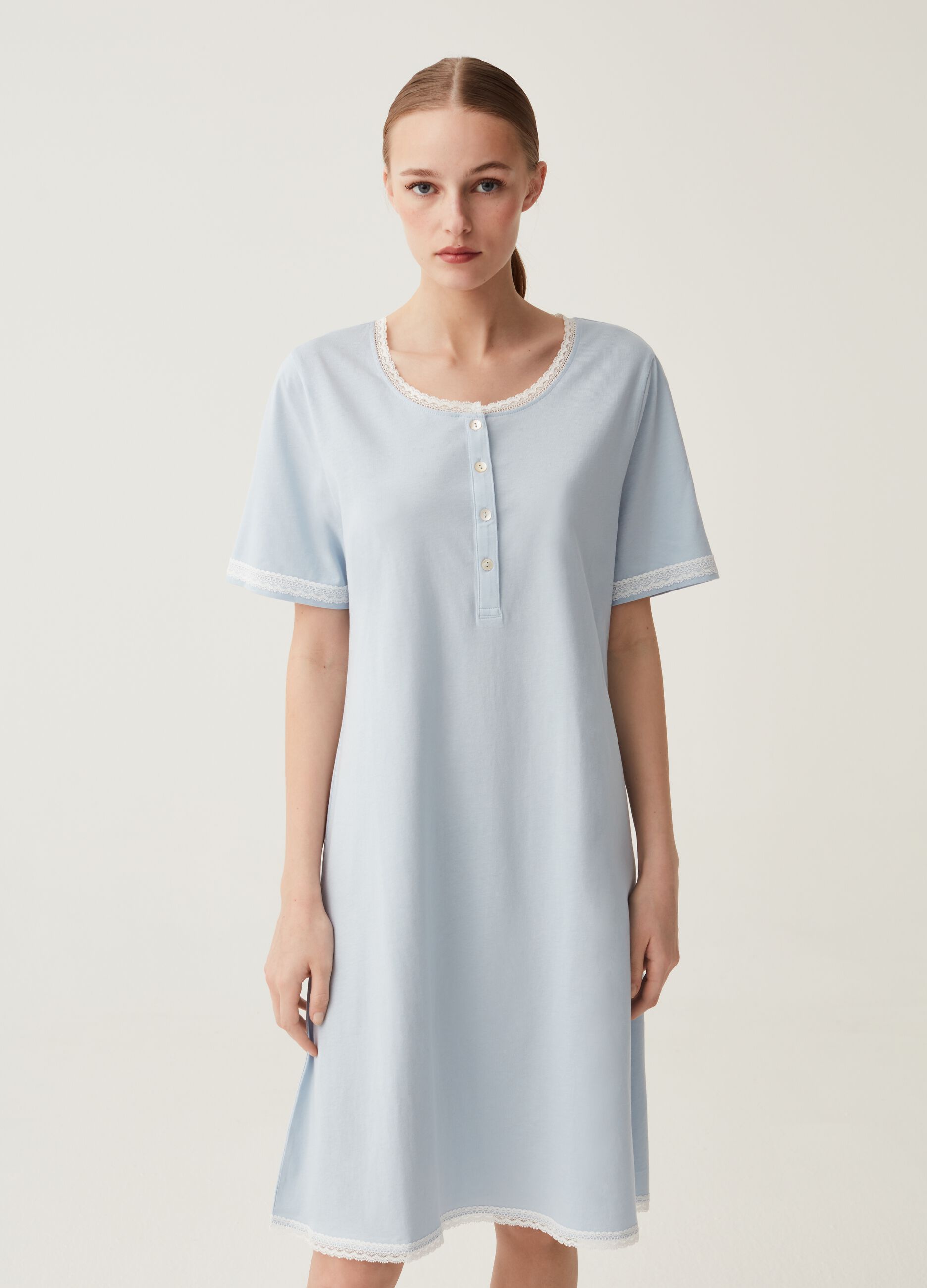 Camicia da notte azzurra online