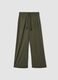Green long pure viscose trousers_0