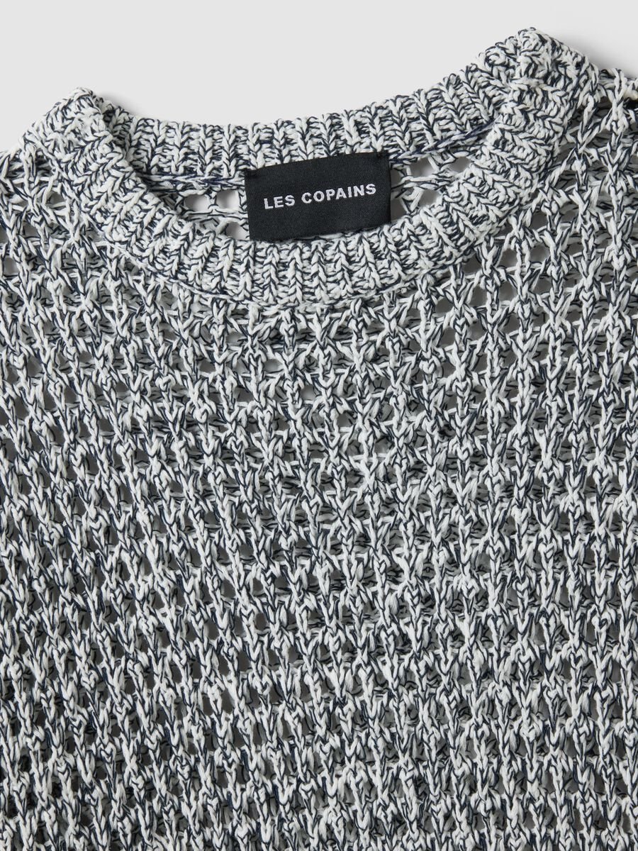 Pullover in misto cotone multicolor regular fit con design a maglia_5